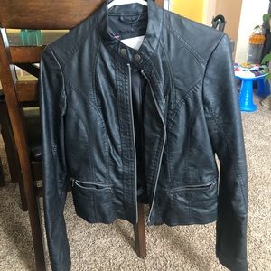 Black leather jacket